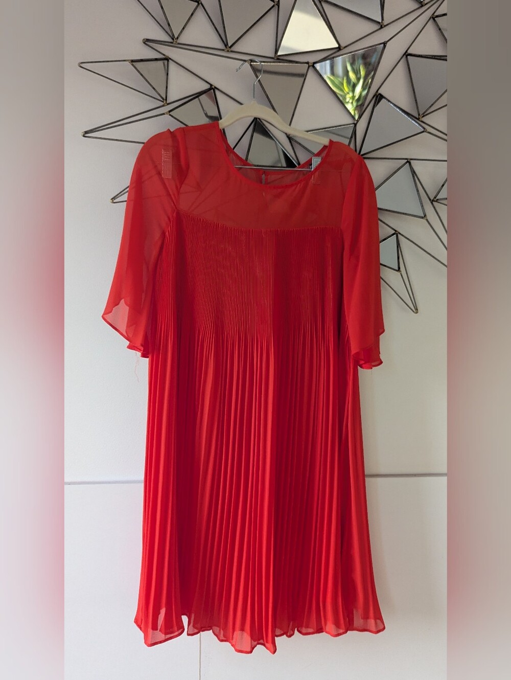 Maeve Red Pleated Midi Dress